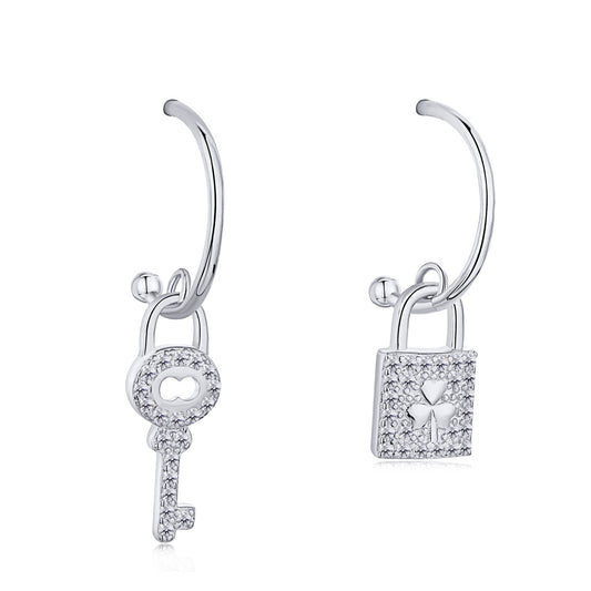 Silber Ohrringe Schlüssel und Schloss - Arabisco