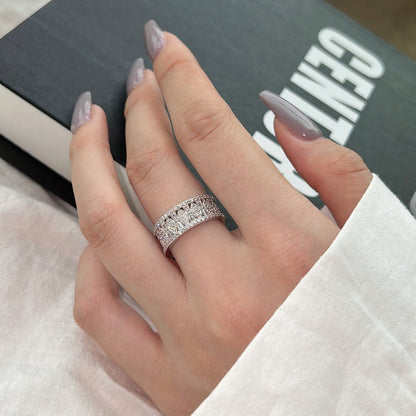 Luxuriöser Full Iced Out Silber Ring - Arabisco