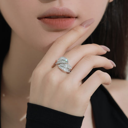 Ring mit Blättern mit Diamanten verziert - Arabisco