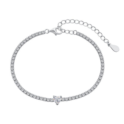 Tennis Bracelet Sterling Silber Herzform Armband