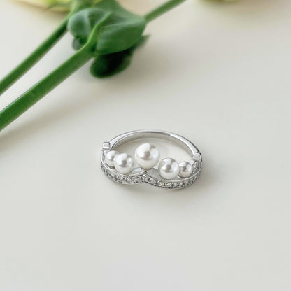 Perlen der Liebe Verlobungsring aus 925 Sterling Silber - Arabisco