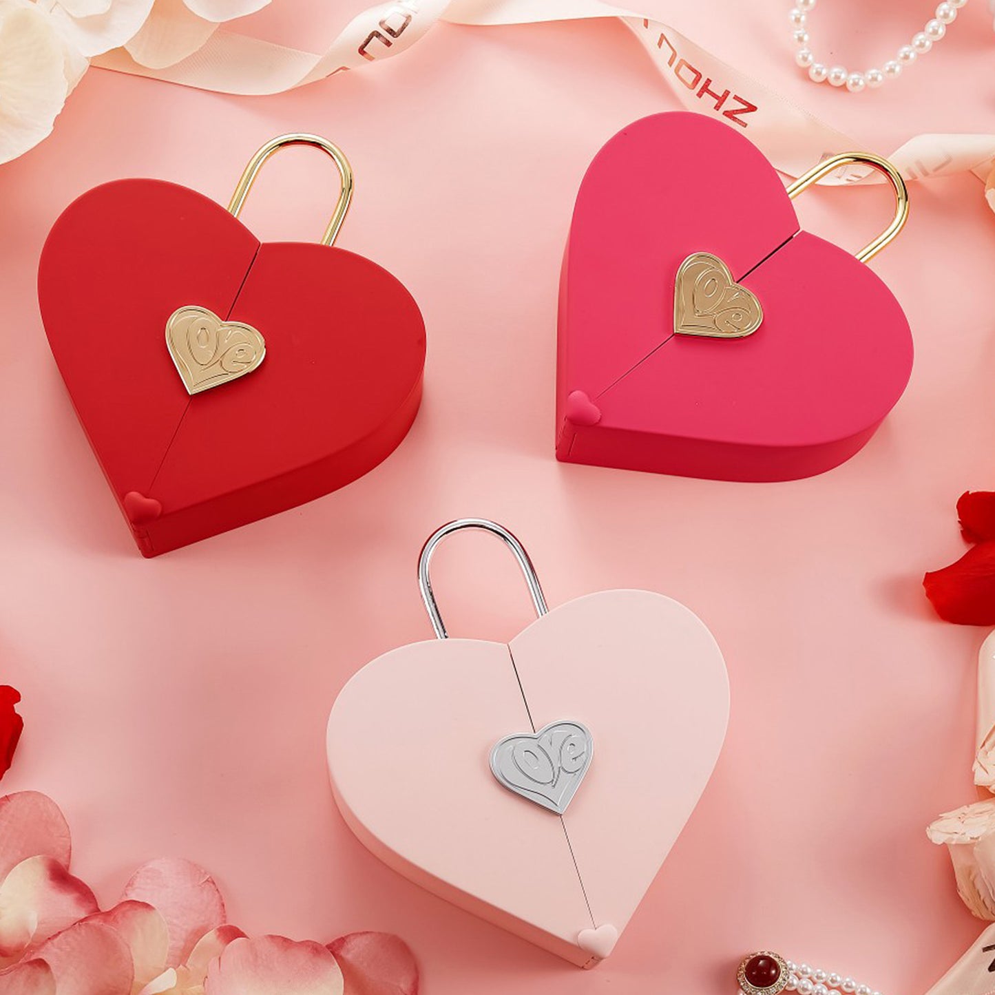Süße herzförmige Schmuckschatulle mit Tasche, perfek für Valentinstag - Arabisco