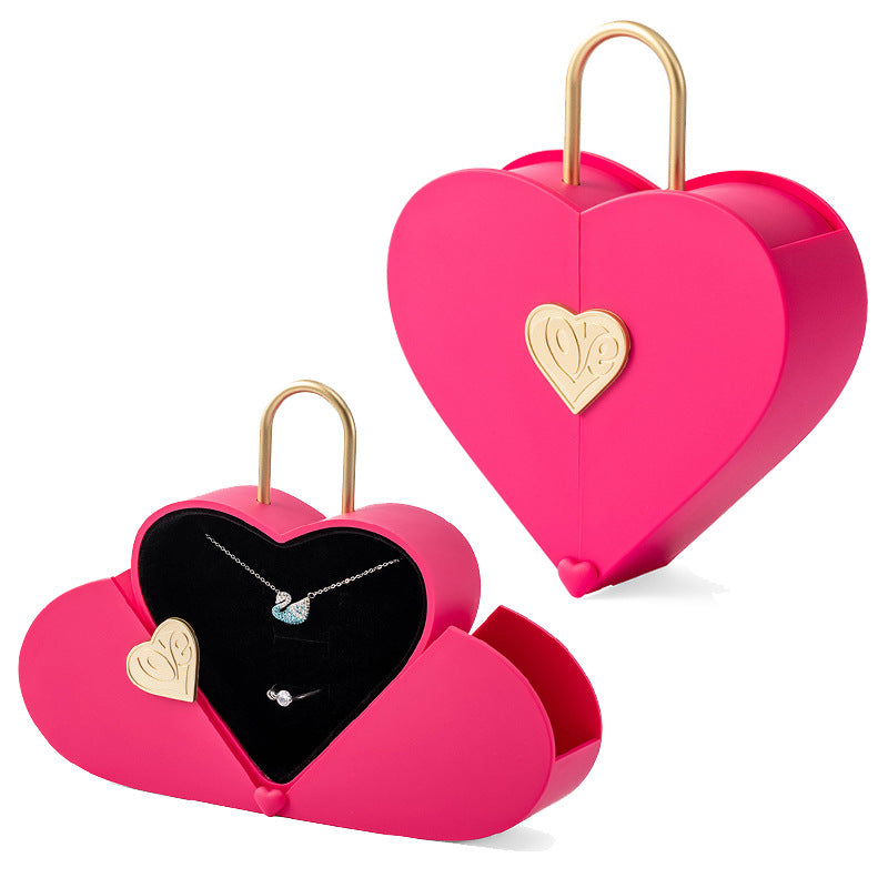 Süße herzförmige Schmuckschatulle mit Tasche, perfek für Valentinstag - Arabisco