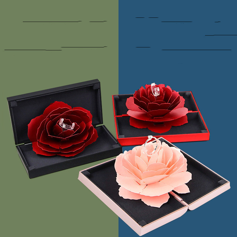 Rose Blume Rotierenden Ring Box Hochzeit Net Rot - Arabisco